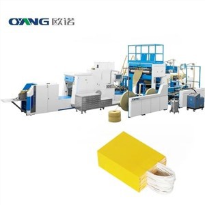 Xarid qilish paketlari Mashina qog'oz sumkasini yasash mashinasi Tutqichli kvadrat pastki qog'oz sumkasi